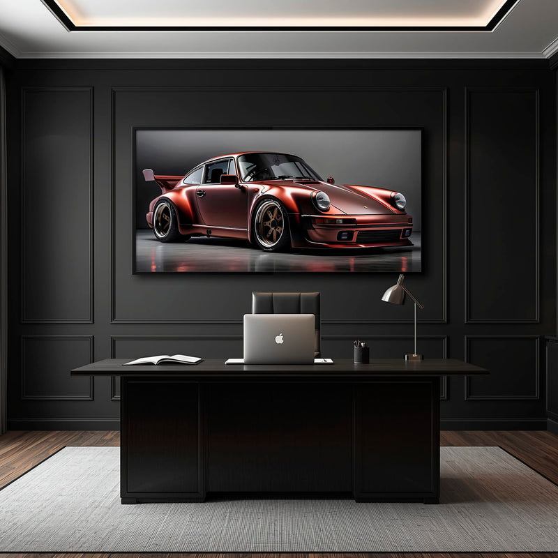 Porsche 911 RWB Shadowline Wall Art – Red Widebody Canvas Print Cars
