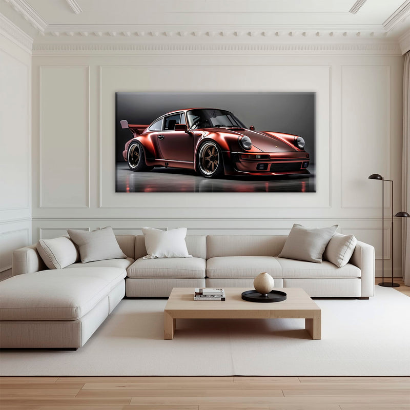 Porsche 911 RWB Shadowline Wall Art – Red Widebody Canvas Print Cars