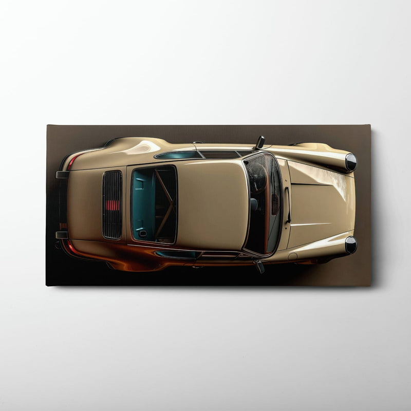 Porsche 911 Sandstone Silhouette Wall Art – Cream Car Canvas Print Cars
