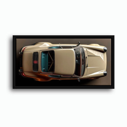 Porsche 911 Sandstone Silhouette Wall Art – Cream Car Canvas Print Cars