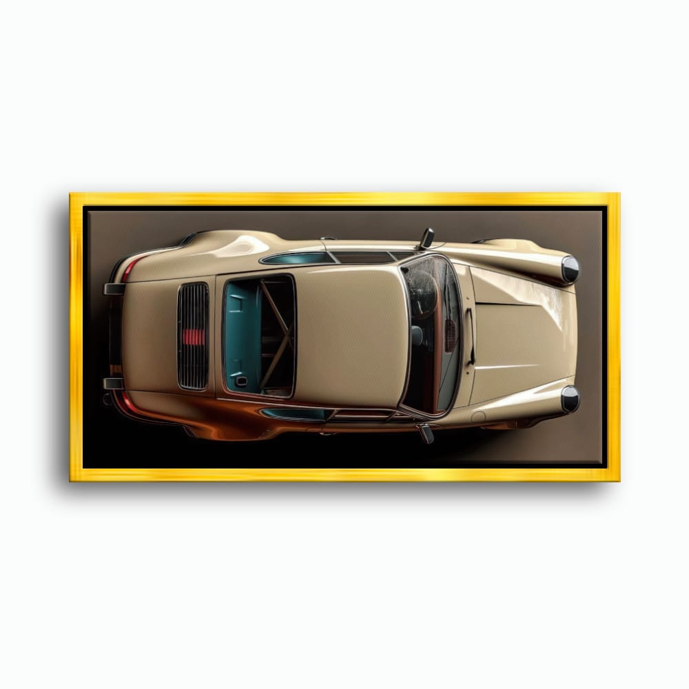 Porsche 911 Sandstone Silhouette Wall Art – Cream Car Canvas Print Cars