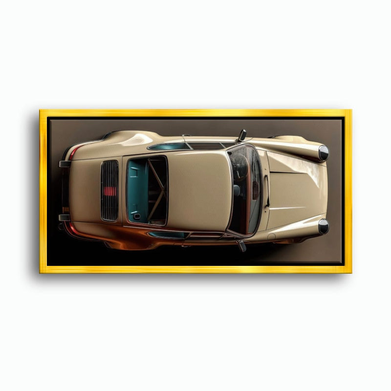 Porsche 911 Sandstone Silhouette Wall Art – Cream Car Canvas Print Cars