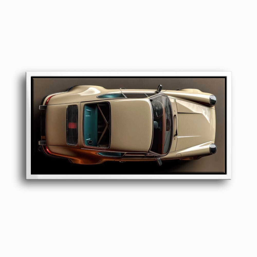 Porsche 911 Sandstone Silhouette Wall Art – Cream Car Canvas Print Cars