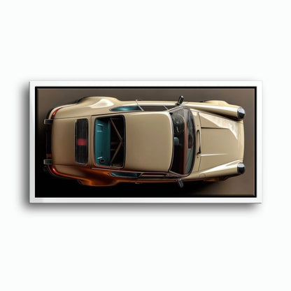 Porsche 911 Sandstone Silhouette Wall Art – Cream Car Canvas Print Cars
