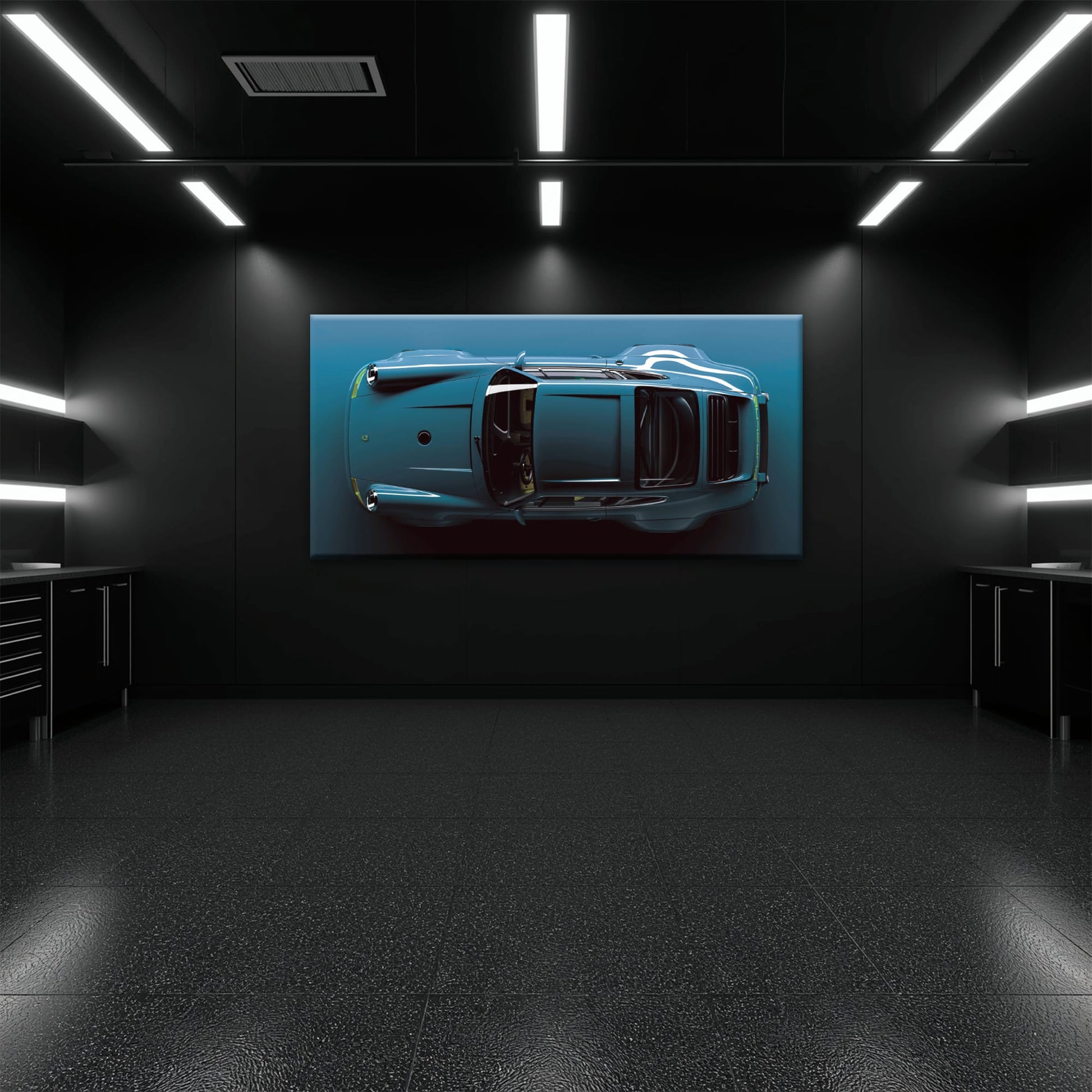Blue Porsche 911 Wall Art – Sapphire Vector Canvas Print Cars
