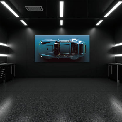 Blue Porsche 911 Wall Art – Sapphire Vector Canvas Print Cars