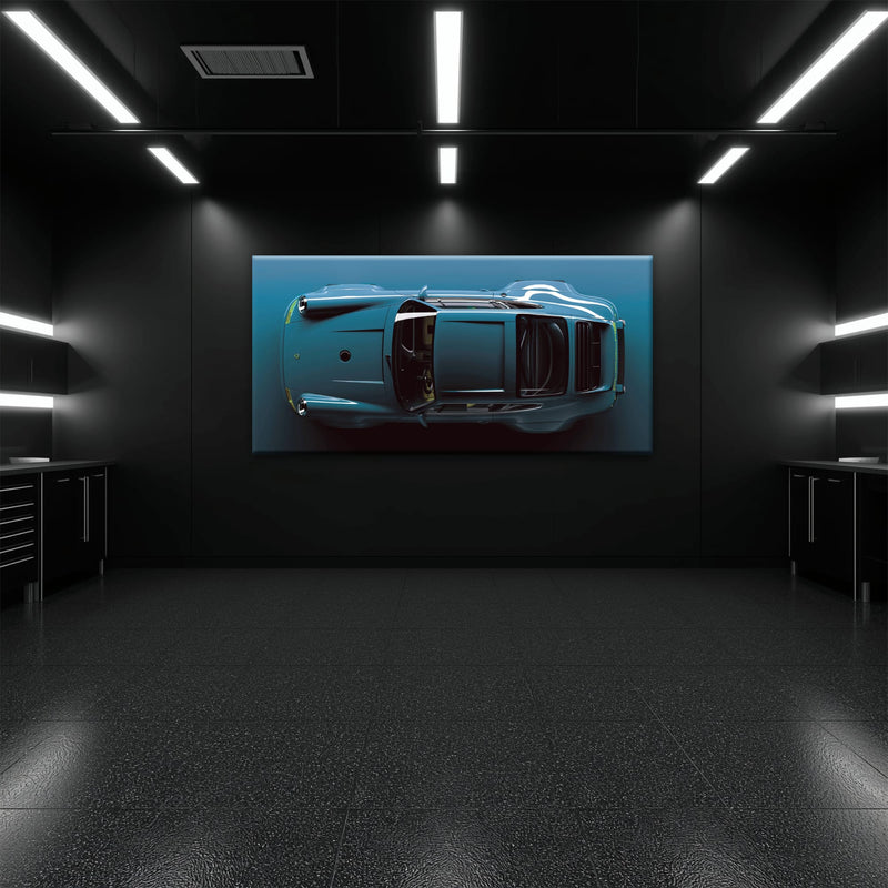 Blue Porsche 911 Wall Art – Sapphire Vector Canvas Print Cars