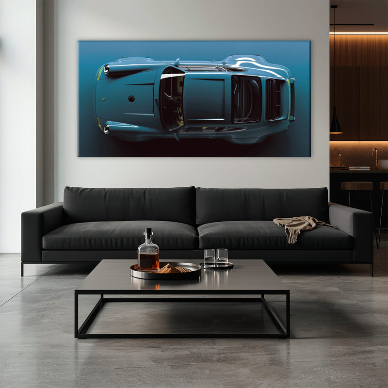 Blue Porsche 911 Wall Art – Sapphire Vector Canvas Print Cars