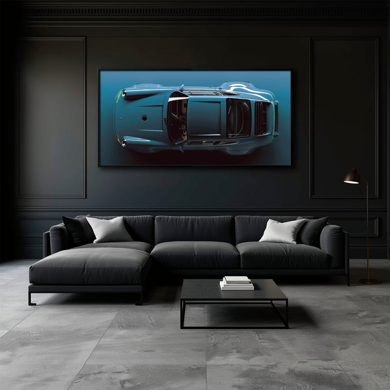 Blue Porsche 911 Wall Art – Sapphire Vector Canvas Print Cars