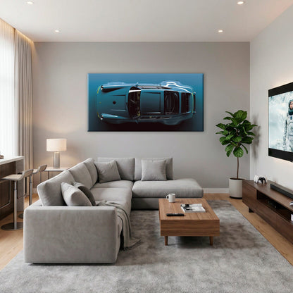 Blue Porsche 911 Wall Art – Sapphire Vector Canvas Print Cars