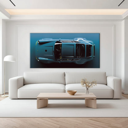 Blue Porsche 911 Wall Art – Sapphire Vector Canvas Print Cars