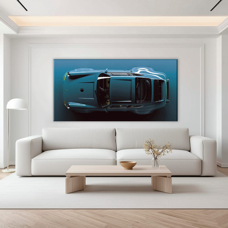 Blue Porsche 911 Wall Art – Sapphire Vector Canvas Print Cars