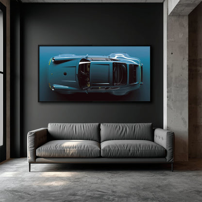 Blue Porsche 911 Wall Art – Sapphire Vector Canvas Print Cars