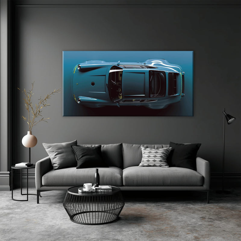 Blue Porsche 911 Wall Art – Sapphire Vector Canvas Print Cars