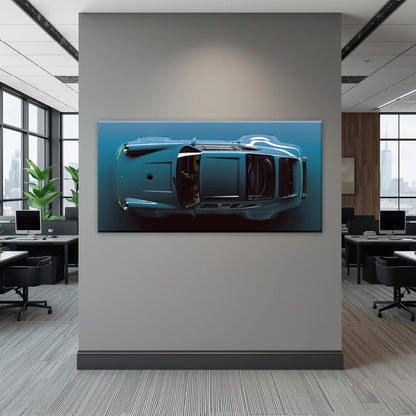 Blue Porsche 911 Wall Art – Sapphire Vector Canvas Print Cars