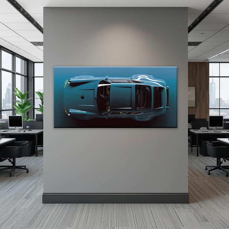 Blue Porsche 911 Wall Art – Sapphire Vector Canvas Print Cars