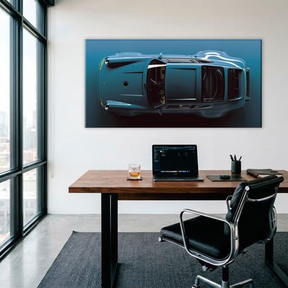 Blue Porsche 911 Wall Art – Sapphire Vector Canvas Print Cars