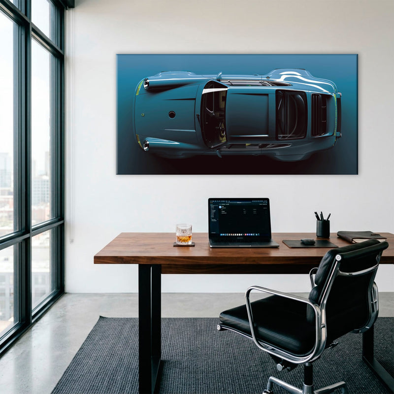 Blue Porsche 911 Wall Art – Sapphire Vector Canvas Print Cars