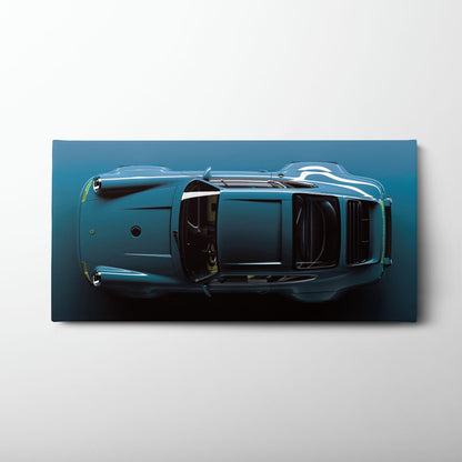 Blue Porsche 911 Wall Art – Sapphire Vector Canvas Print Cars