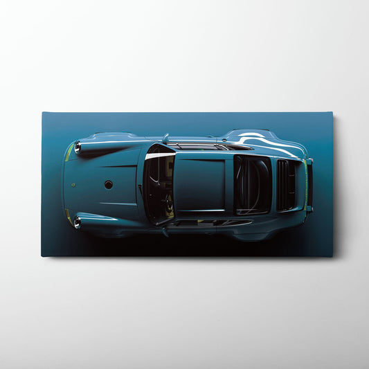 Blue Porsche 911 Wall Art – Sapphire Vector Canvas Print Cars