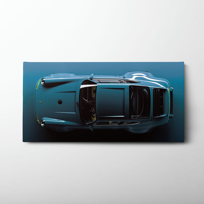 Blue Porsche 911 Wall Art – Sapphire Vector Canvas Print Cars