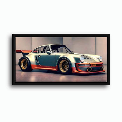 Porsche 911 Wall Art – Silver Widebody Canvas Print Cars