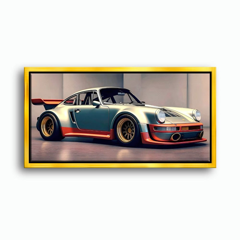 Porsche 911 Wall Art – Silver Widebody Canvas Print Cars