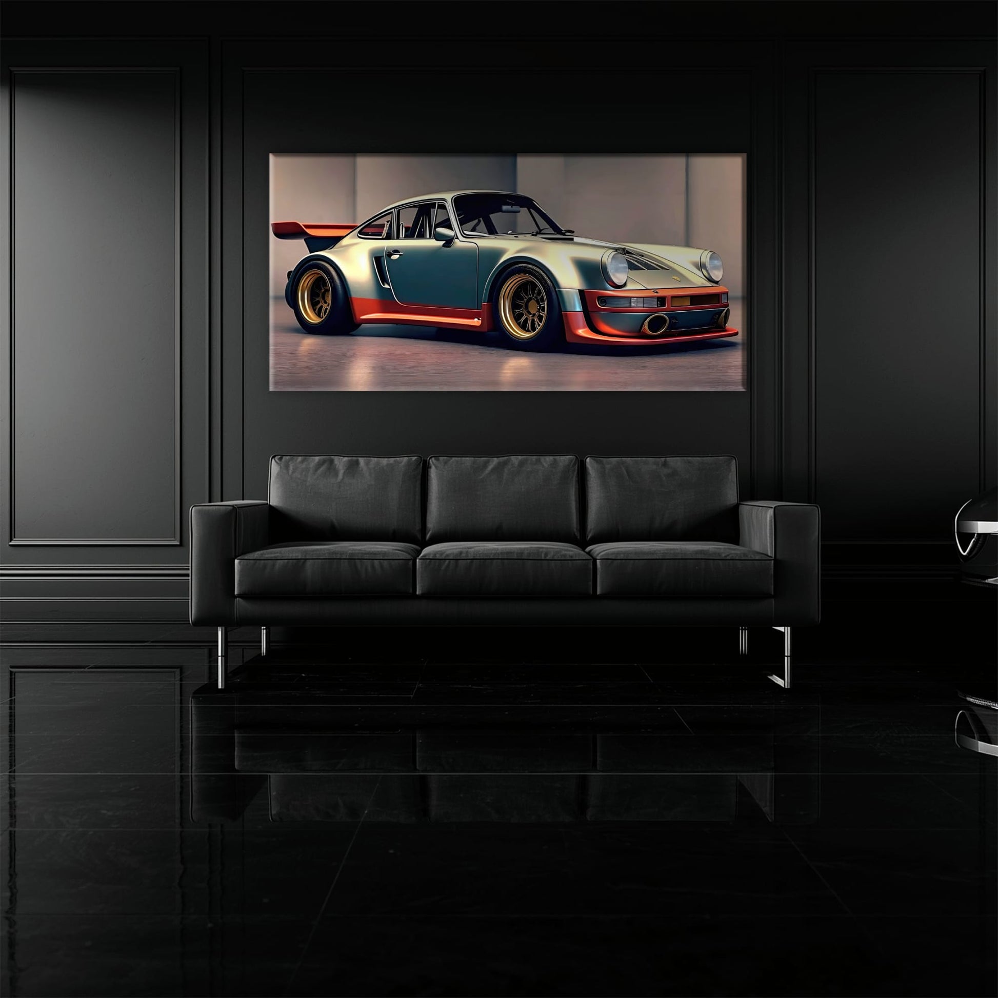 Porsche 911 Wall Art – Silver Widebody Canvas Print Cars