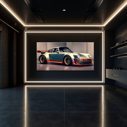 Porsche 911 Wall Art – Silver Widebody Canvas Print Cars