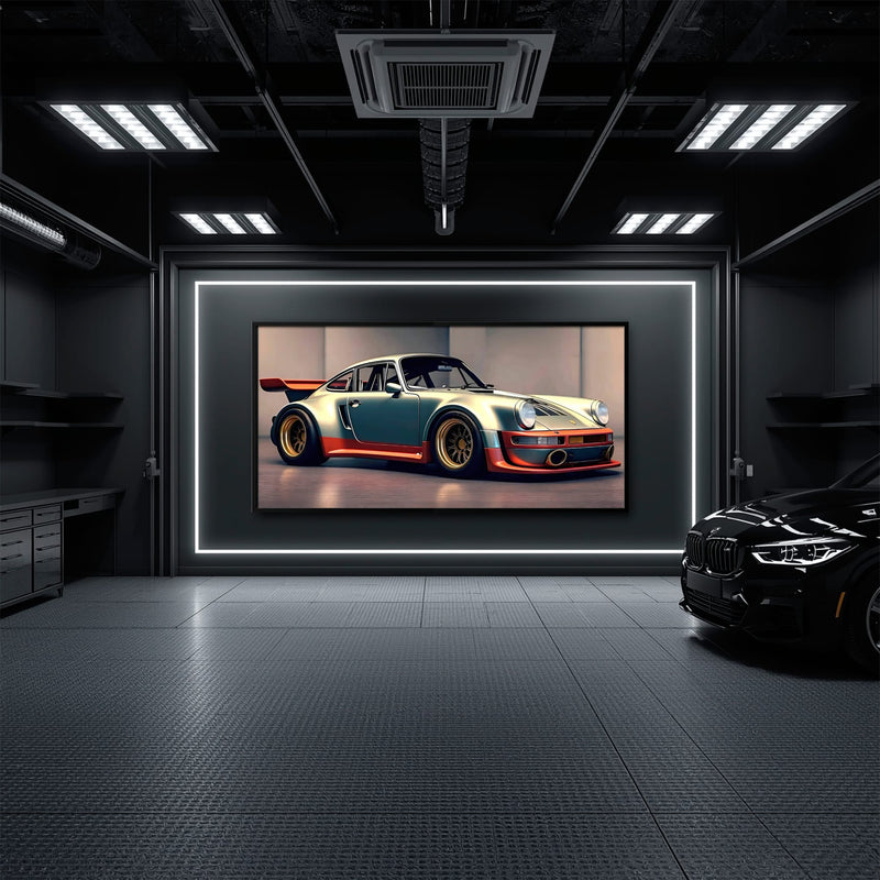 Porsche 911 Wall Art – Silver Widebody Canvas Print Cars