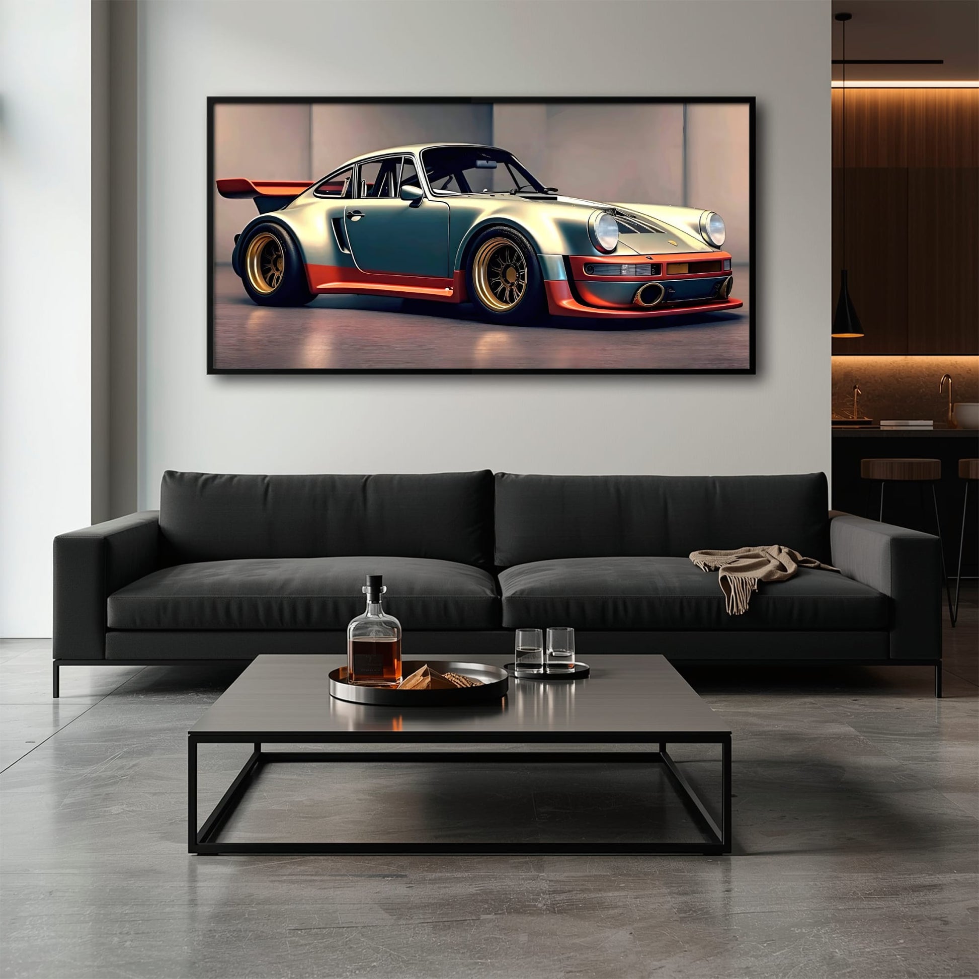 Porsche 911 Wall Art – Silver Widebody Canvas Print Cars