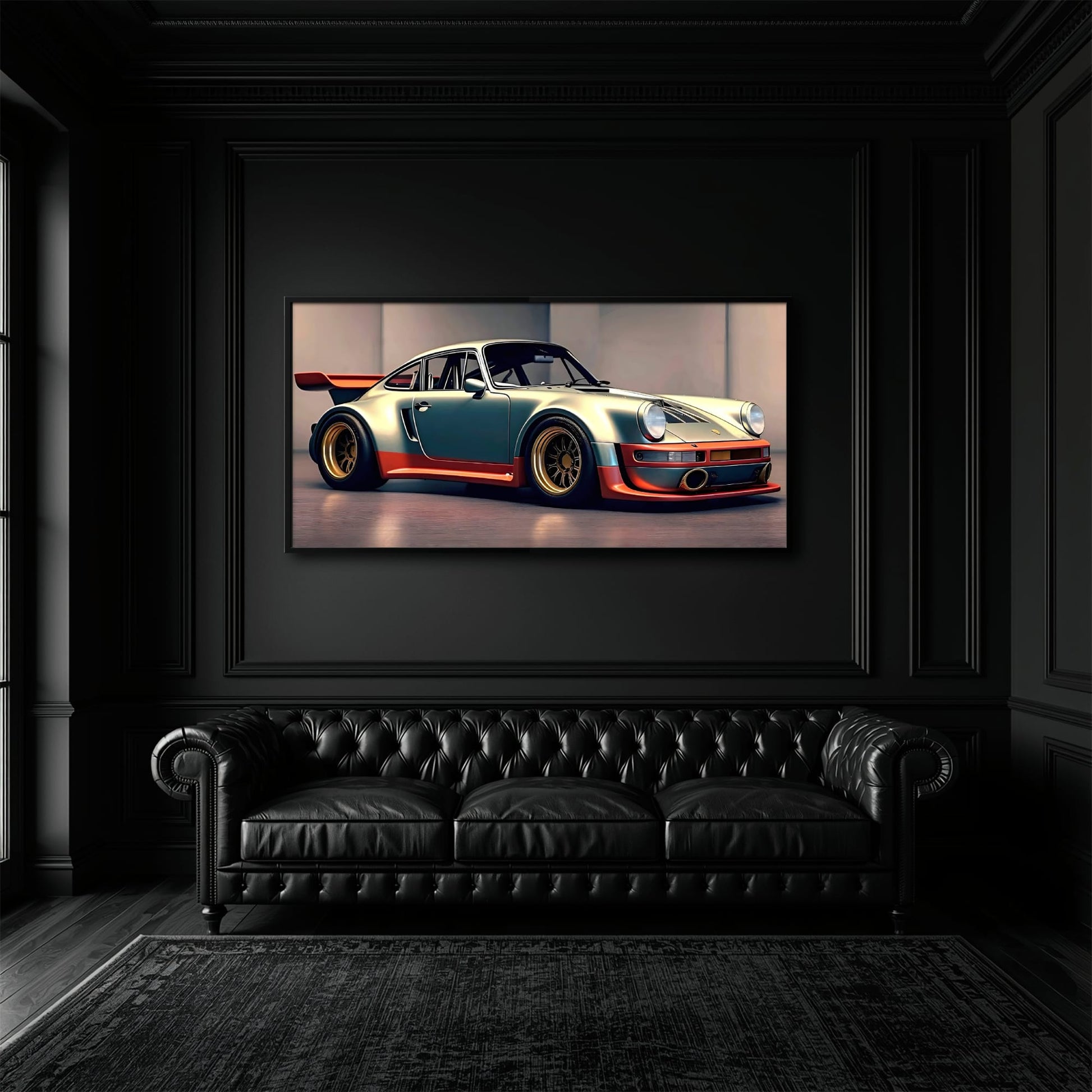 Porsche 911 Wall Art – Silver Widebody Canvas Print Cars