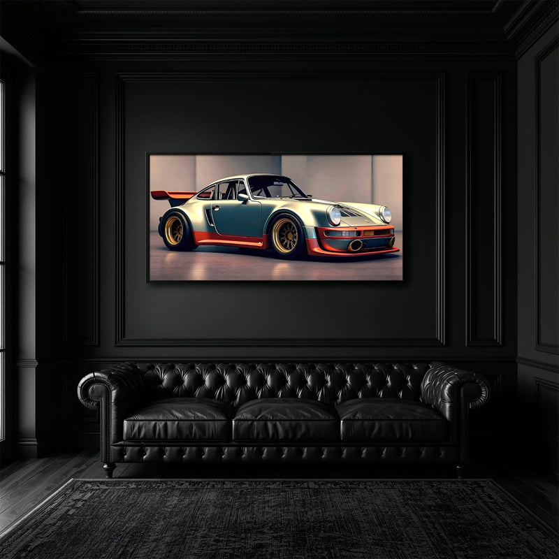 Porsche 911 Wall Art – Silver Widebody Canvas Print Cars