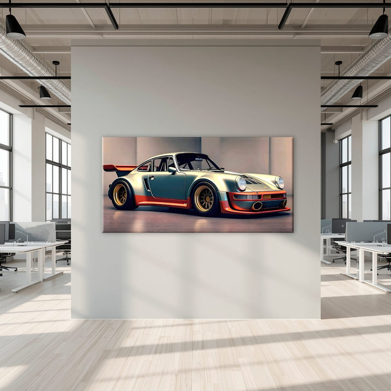 Porsche 911 Wall Art – Silver Widebody Canvas Print Cars