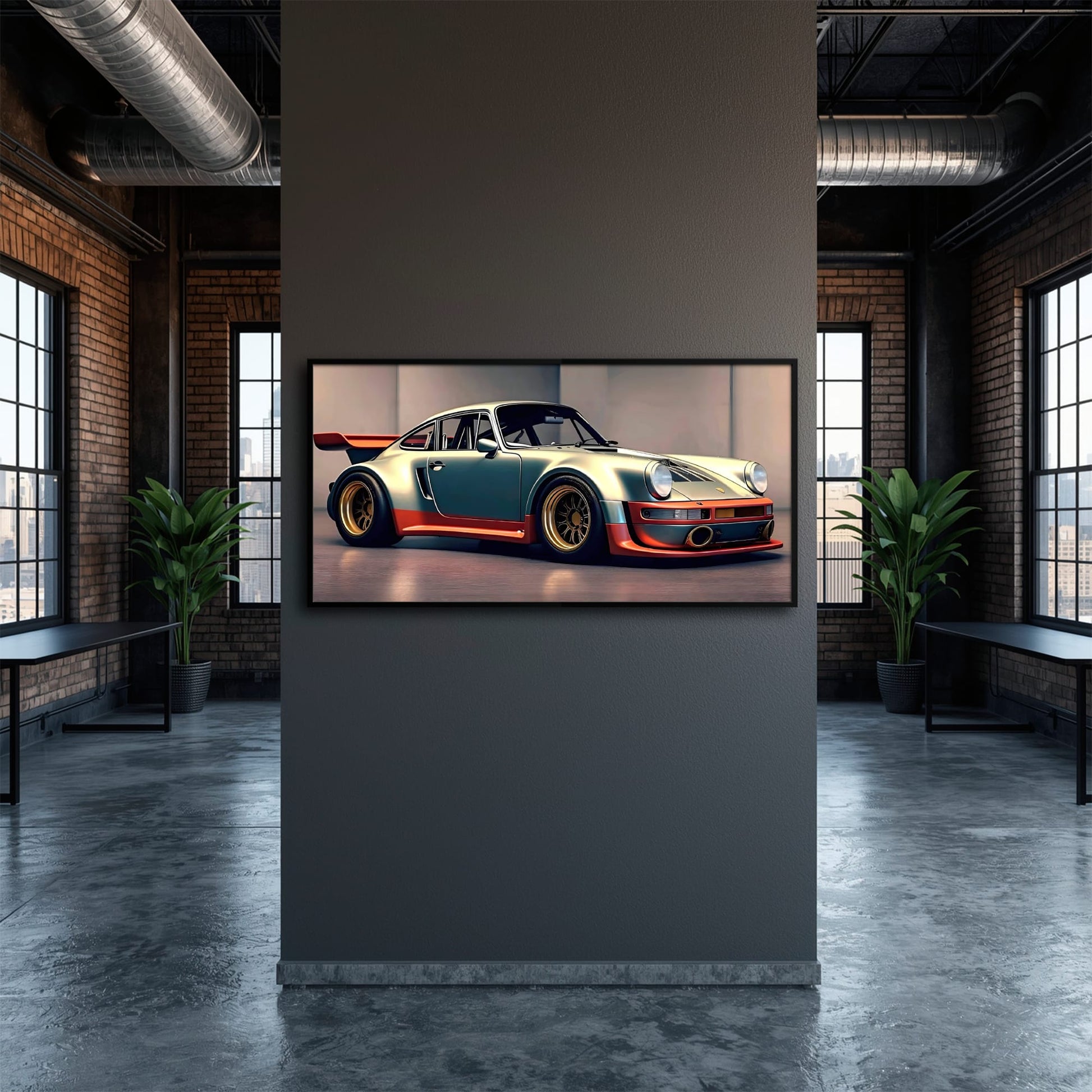 Porsche 911 Wall Art – Silver Widebody Canvas Print Cars
