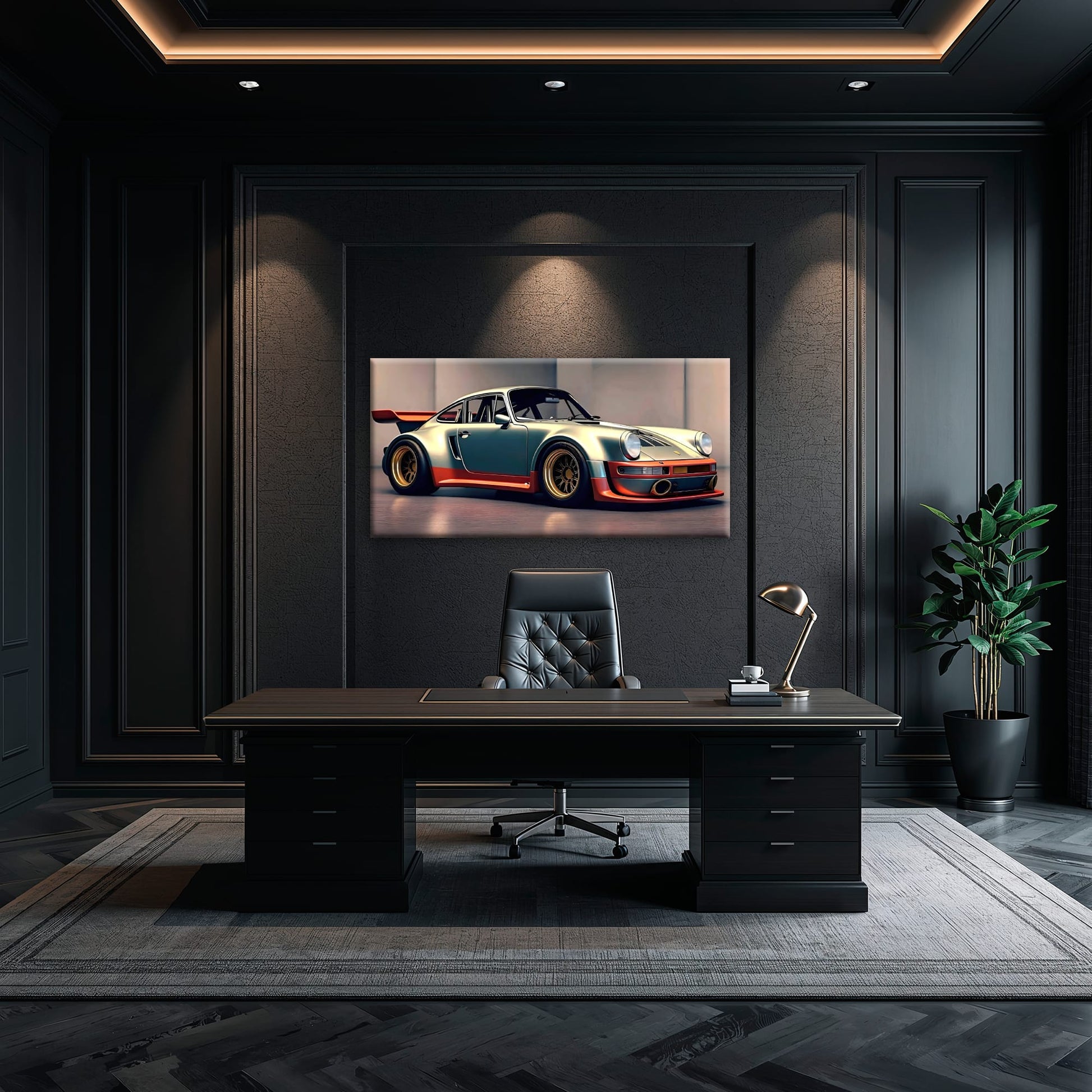 Porsche 911 Wall Art – Silver Widebody Canvas Print Cars