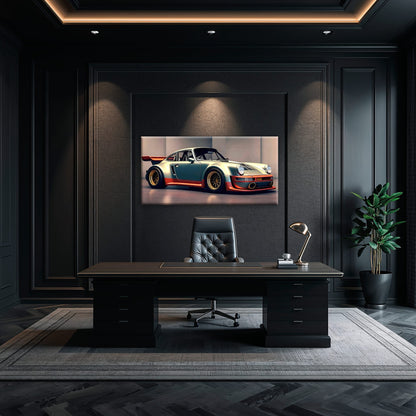Porsche 911 Wall Art – Silver Widebody Canvas Print Cars