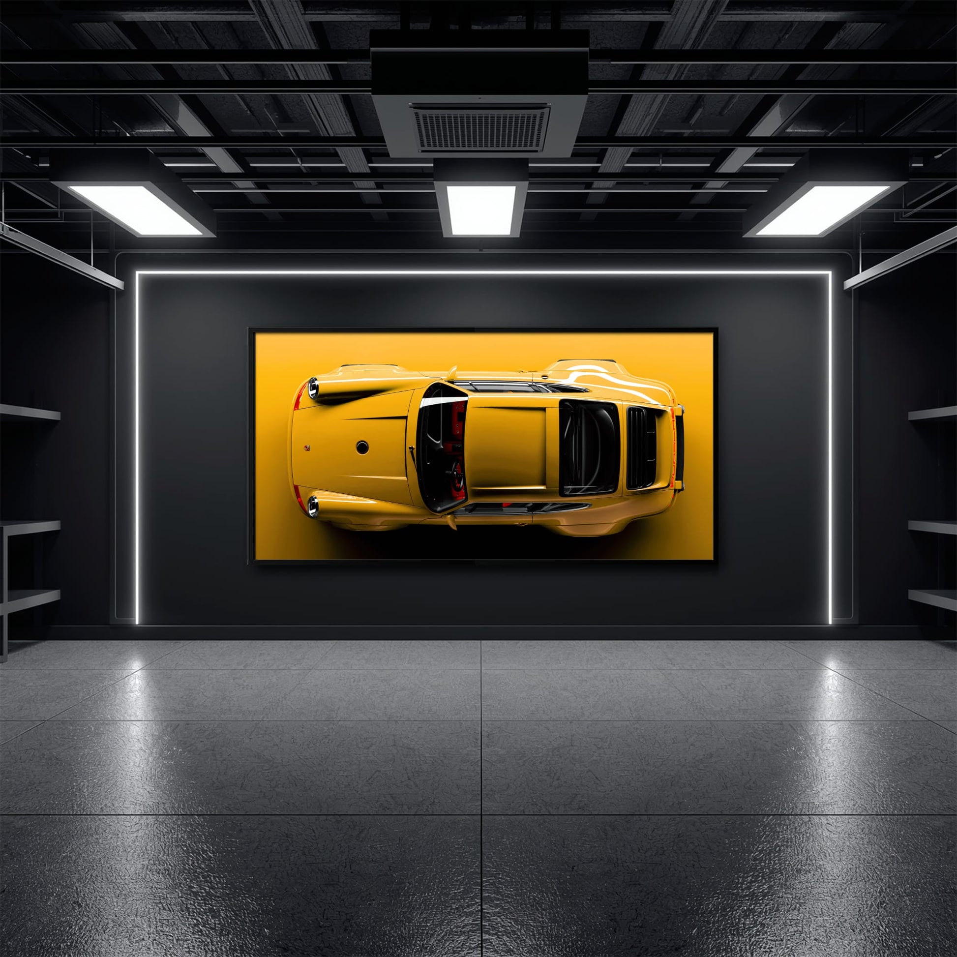 Beige Porsche 911 Wall Art – Champagne Drift Canvas Print Cars