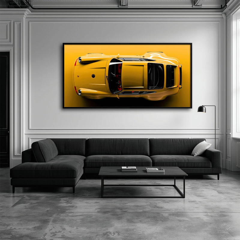 Beige Porsche 911 Wall Art – Champagne Drift Canvas Print Cars