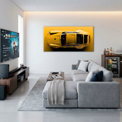 Beige Porsche 911 Wall Art – Champagne Drift Canvas Print Cars