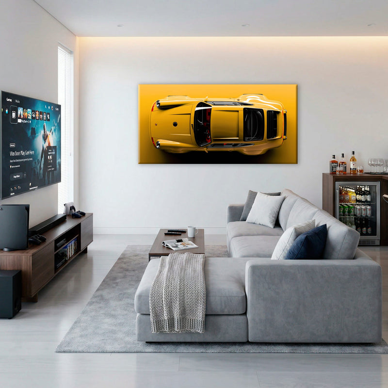 Beige Porsche 911 Wall Art – Champagne Drift Canvas Print Cars