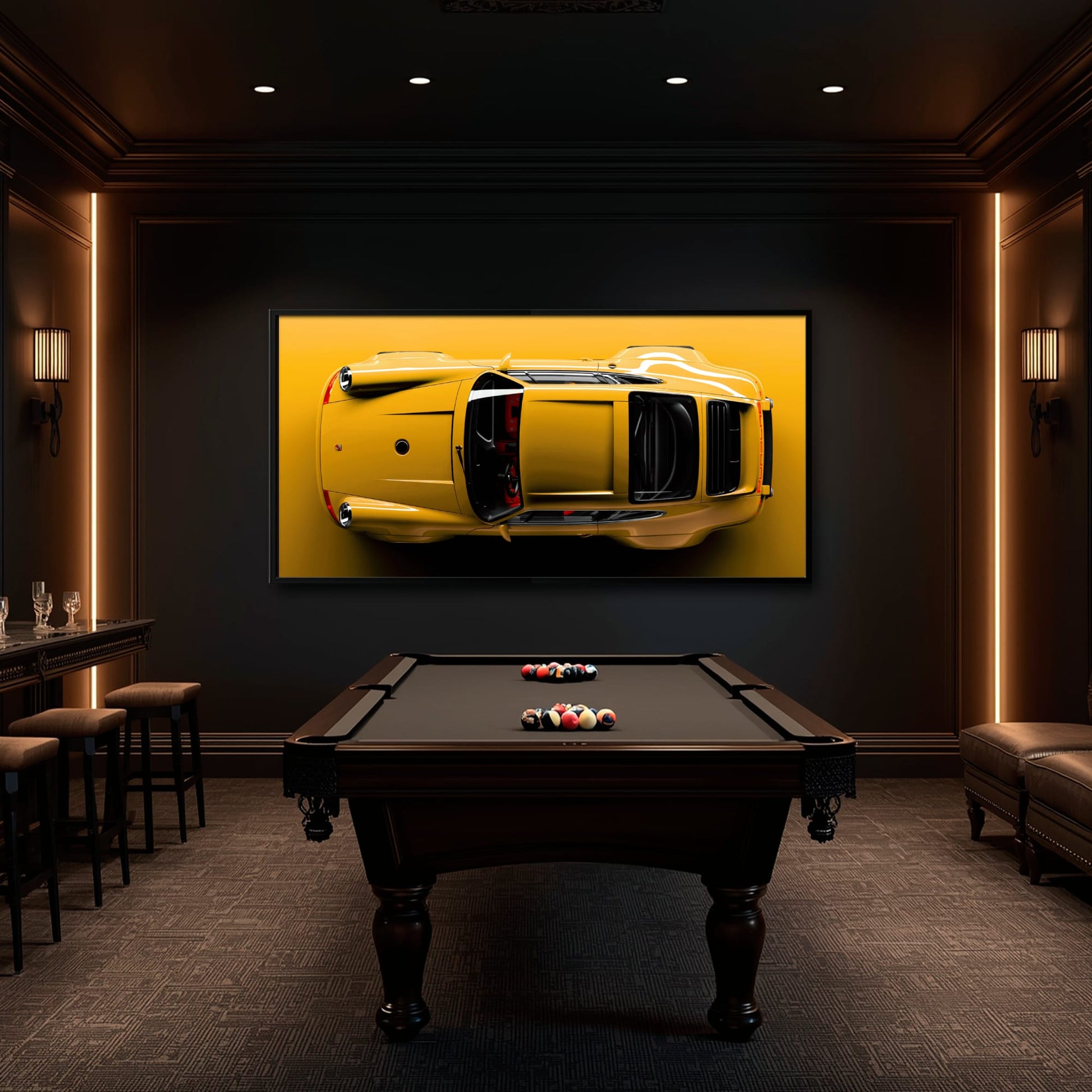 Beige Porsche 911 Wall Art – Champagne Drift Canvas Print Cars