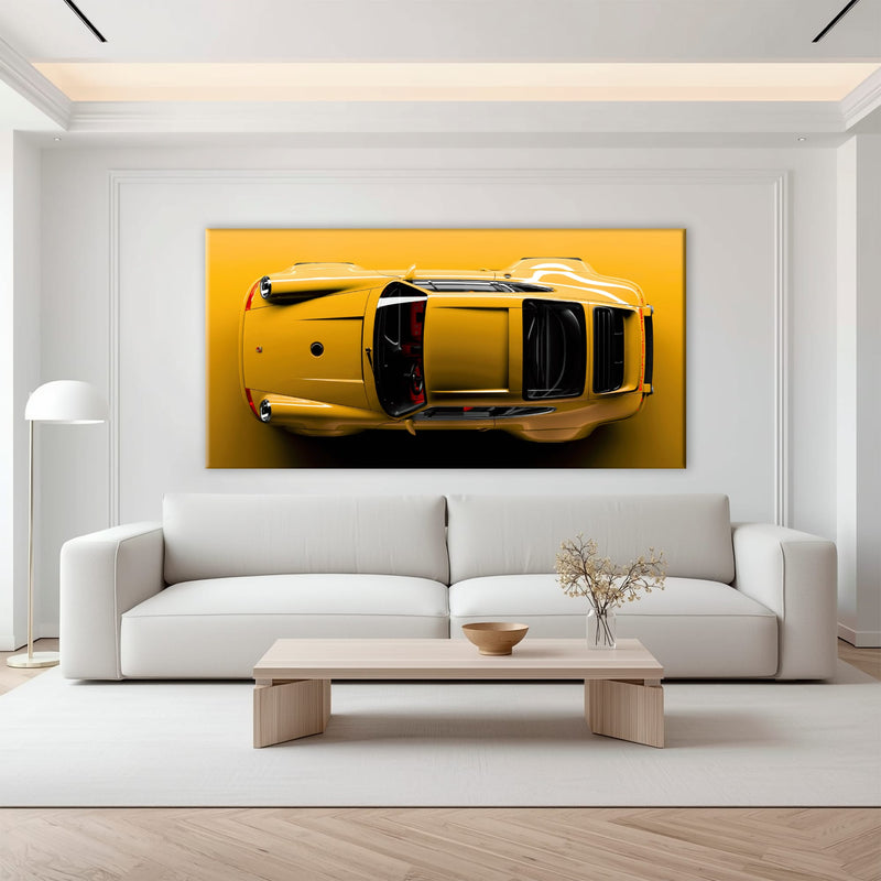Beige Porsche 911 Wall Art – Champagne Drift Canvas Print Cars