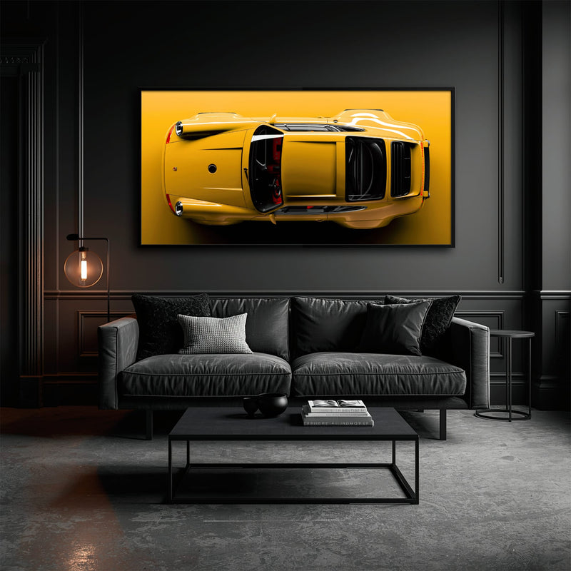 Beige Porsche 911 Wall Art – Champagne Drift Canvas Print Cars
