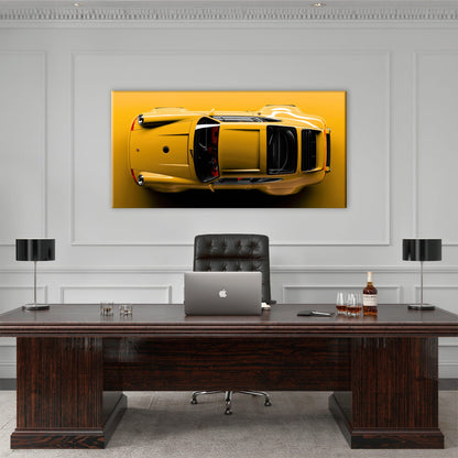 Beige Porsche 911 Wall Art – Champagne Drift Canvas Print Cars