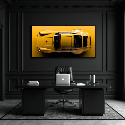 Beige Porsche 911 Wall Art – Champagne Drift Canvas Print Cars