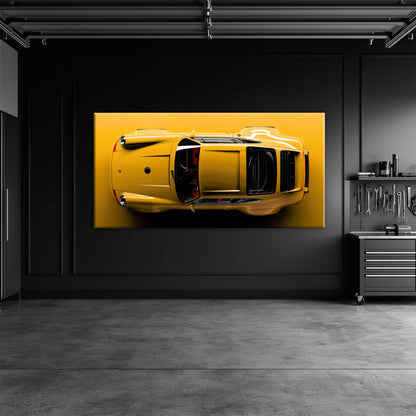 Beige Porsche 911 Wall Art – Champagne Drift Canvas Print Cars