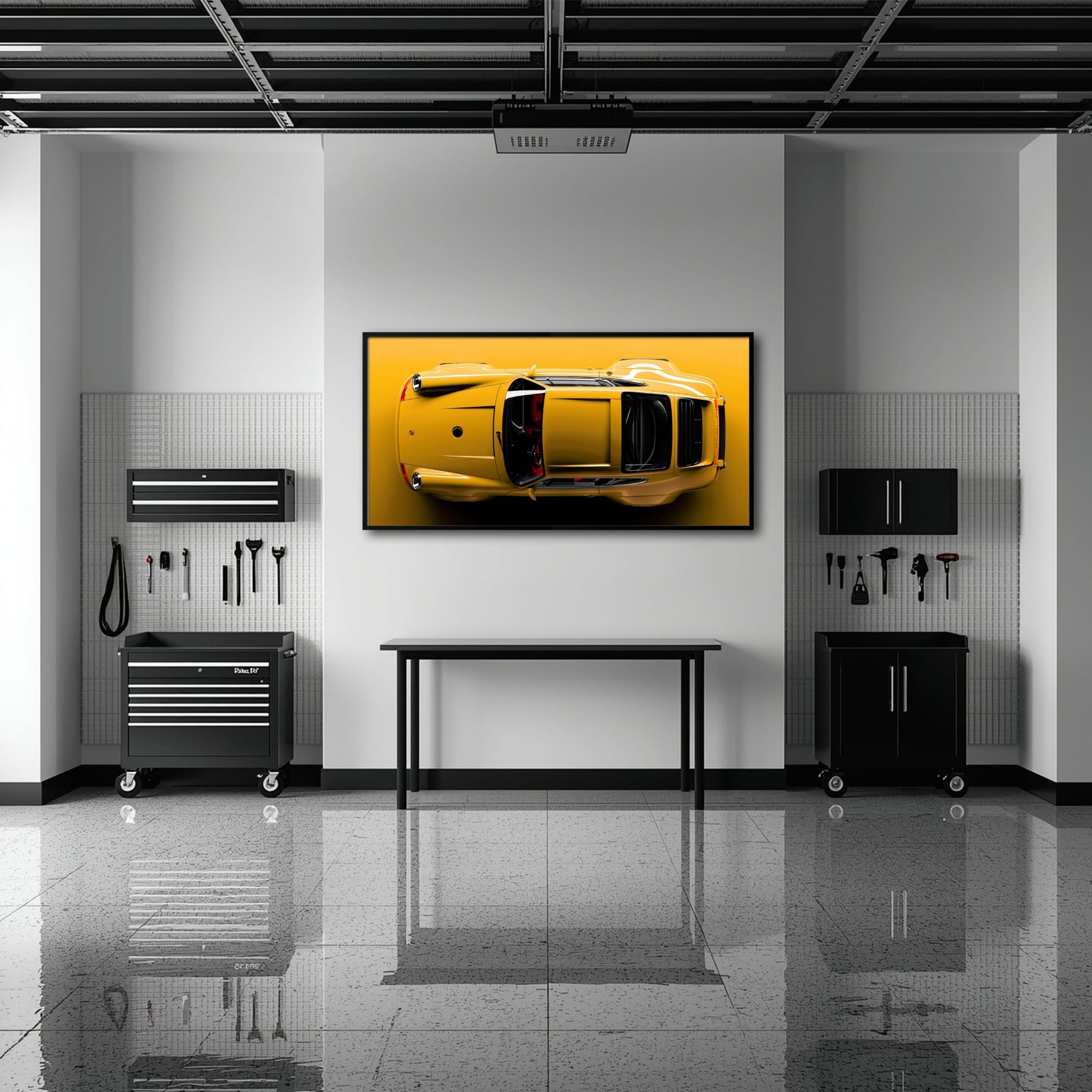 Beige Porsche 911 Wall Art – Champagne Drift Canvas Print Cars