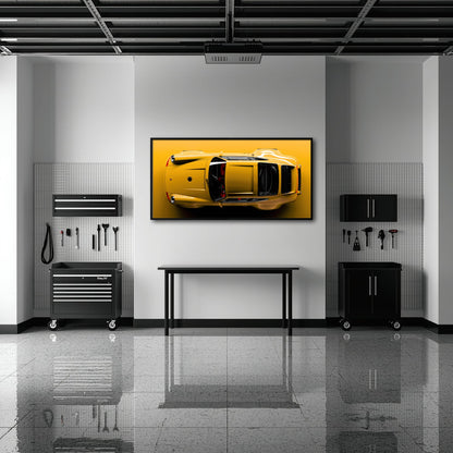 Beige Porsche 911 Wall Art – Champagne Drift Canvas Print Cars