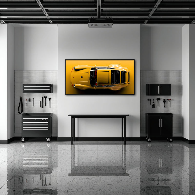 Beige Porsche 911 Wall Art – Champagne Drift Canvas Print Cars